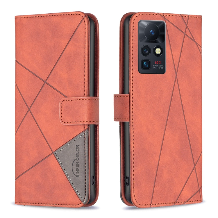 BF05 Magnetic Buckle Rhombus Texture Leather Phone Case, For Infinix Zero X / X Pro