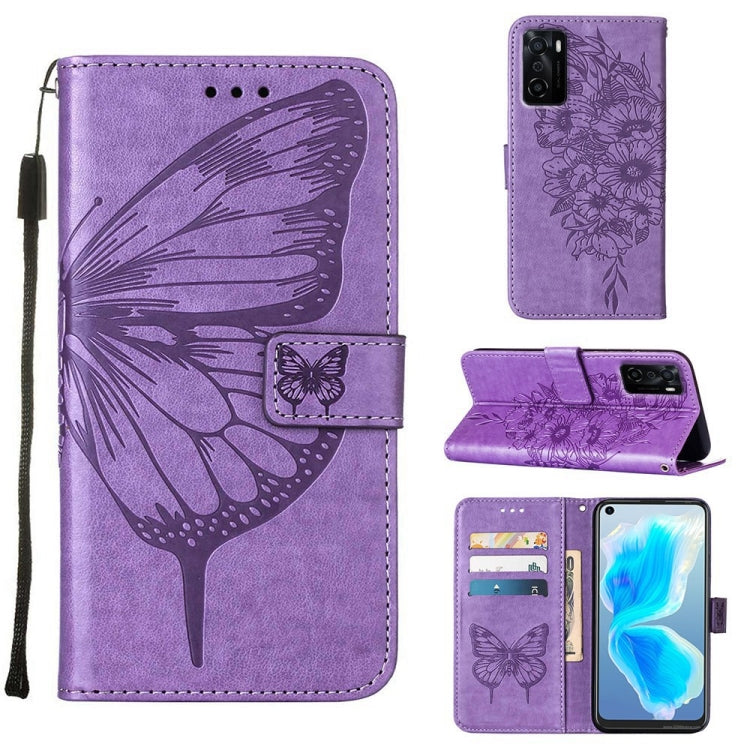 Embossed Butterfly Leather Phone Case, For OPPO A55s 5G Global, For OPPO Find X5, For OPPO Find X5 Pro