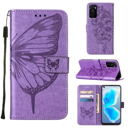 Embossed Butterfly Leather Phone Case, For OPPO A55s 5G Global, For OPPO Find X5, For OPPO Find X5 Pro