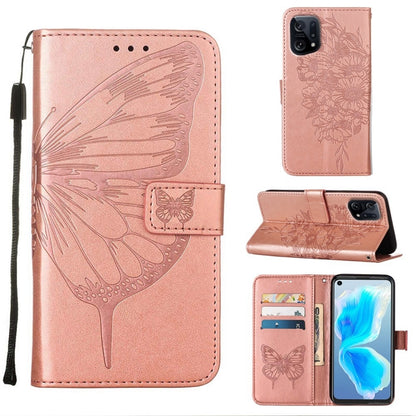 Embossed Butterfly Leather Phone Case, For OPPO A55s 5G Global, For OPPO Find X5, For OPPO Find X5 Pro
