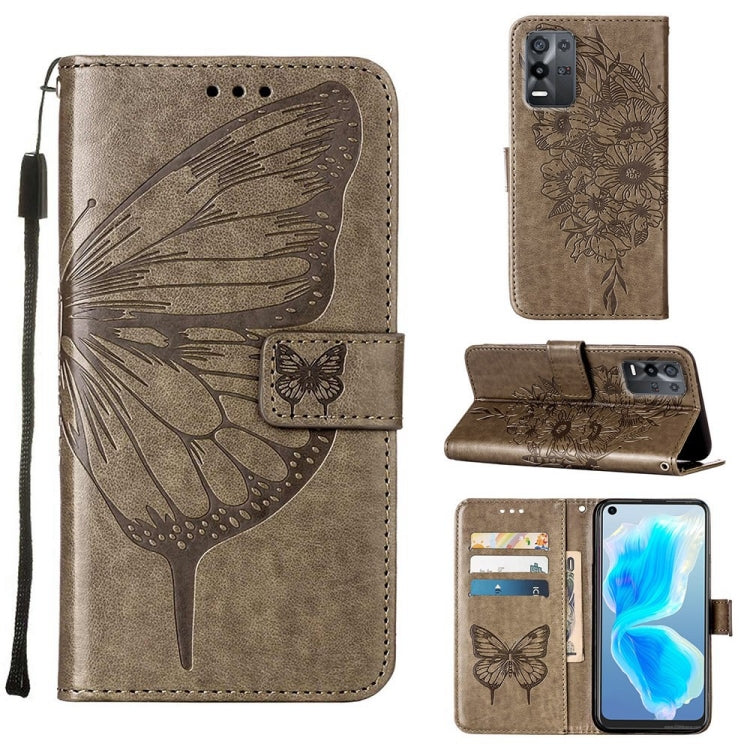 Embossed Butterfly Leather Phone Case, For OPPO K9X 5G, For OPPO Realme C35, For OPPO Realme GT2 Pro