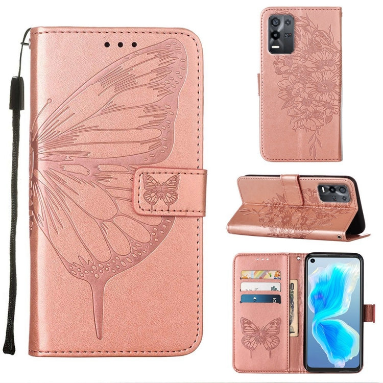 Embossed Butterfly Leather Phone Case, For OPPO K9X 5G, For OPPO Realme C35, For OPPO Realme GT2 Pro