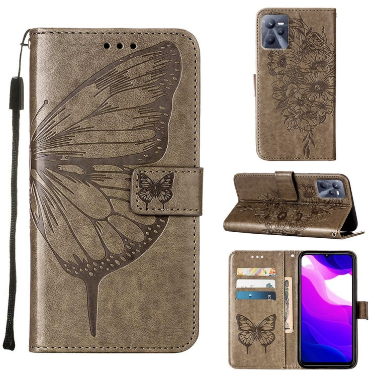 Embossed Butterfly Leather Phone Case, For OPPO K9X 5G, For OPPO Realme C35, For OPPO Realme GT2 Pro