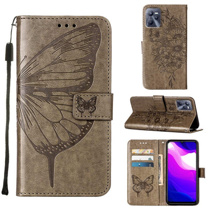 Embossed Butterfly Leather Phone Case, For OPPO K9X 5G, For OPPO Realme C35, For OPPO Realme GT2 Pro