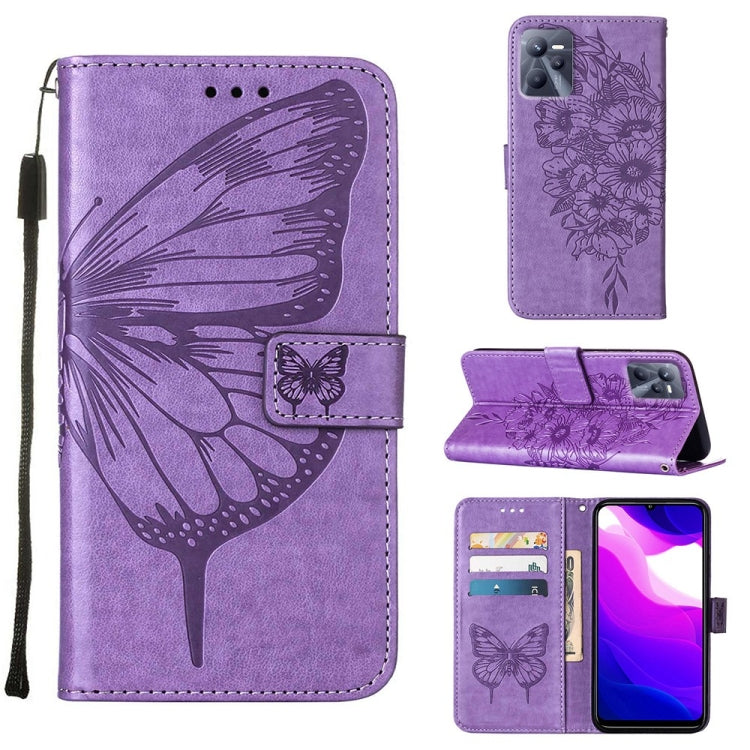 Embossed Butterfly Leather Phone Case, For OPPO K9X 5G, For OPPO Realme C35, For OPPO Realme GT2 Pro