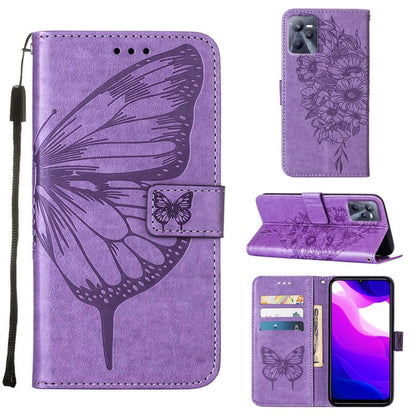 Embossed Butterfly Leather Phone Case, For OPPO K9X 5G, For OPPO Realme C35, For OPPO Realme GT2 Pro