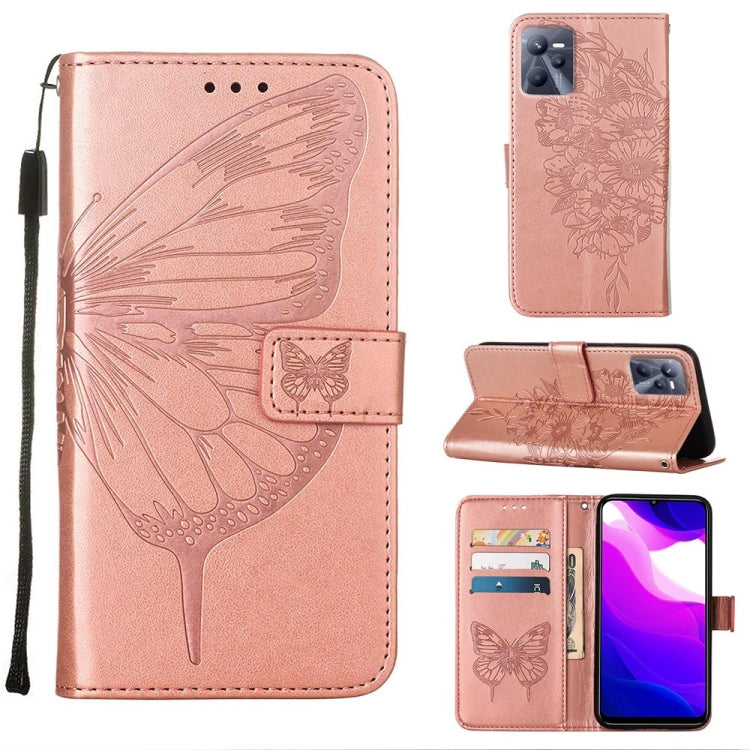Embossed Butterfly Leather Phone Case, For OPPO K9X 5G, For OPPO Realme C35, For OPPO Realme GT2 Pro