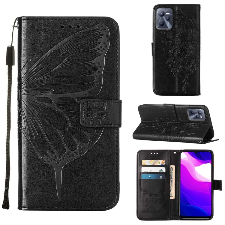Embossed Butterfly Leather Phone Case, For OPPO K9X 5G, For OPPO Realme C35, For OPPO Realme GT2 Pro