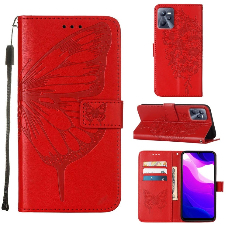 Embossed Butterfly Leather Phone Case, For OPPO K9X 5G, For OPPO Realme C35, For OPPO Realme GT2 Pro