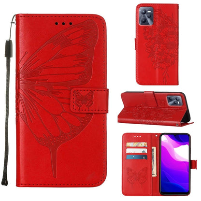 Embossed Butterfly Leather Phone Case, For OPPO K9X 5G, For OPPO Realme C35, For OPPO Realme GT2 Pro
