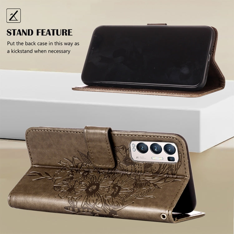 Embossed Butterfly Leather Phone Case, For OPPO Reno5 Pro+ 5G/Find X3 Neo, For OPPO Reno7 5G Global/Find X5 Lite, For OPPO Realme 9 Pro+ 5G