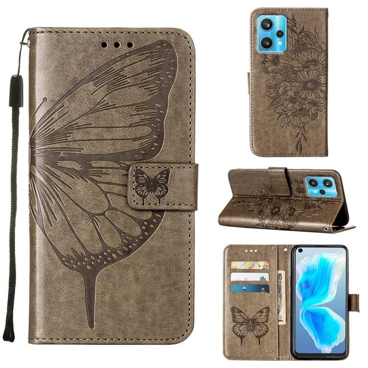 Embossed Butterfly Leather Phone Case, For OPPO Reno5 Pro+ 5G/Find X3 Neo, For OPPO Reno7 5G Global/Find X5 Lite, For OPPO Realme 9 Pro+ 5G