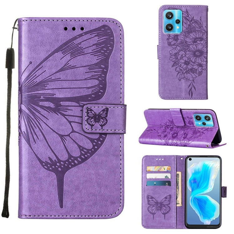 Embossed Butterfly Leather Phone Case, For OPPO Reno5 Pro+ 5G/Find X3 Neo, For OPPO Reno7 5G Global/Find X5 Lite, For OPPO Realme 9 Pro+ 5G