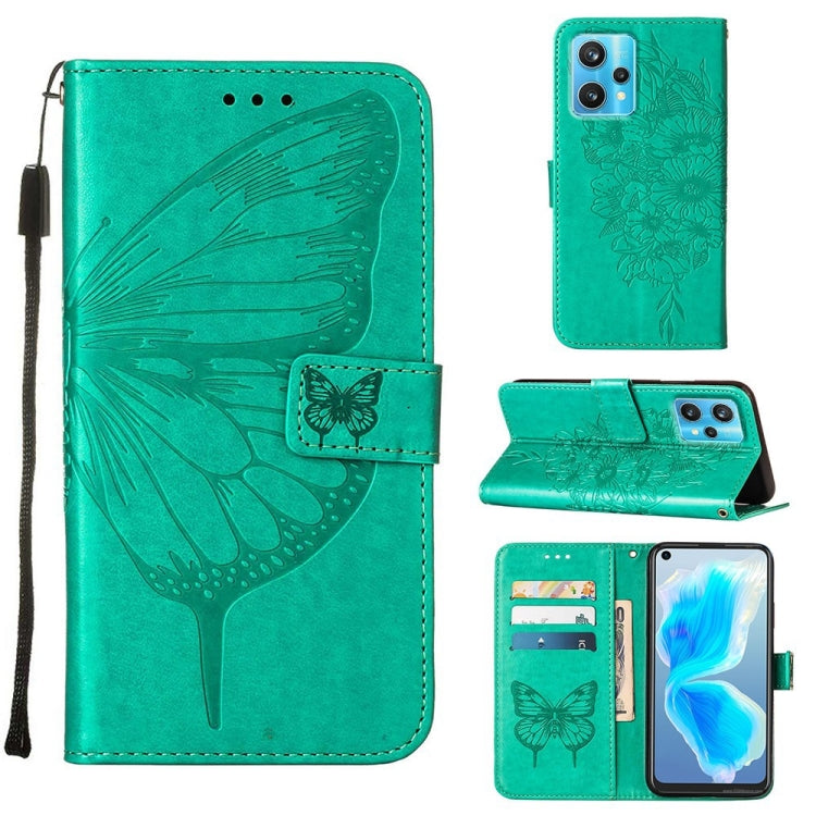 Embossed Butterfly Leather Phone Case, For OPPO Reno5 Pro+ 5G/Find X3 Neo, For OPPO Reno7 5G Global/Find X5 Lite, For OPPO Realme 9 Pro+ 5G