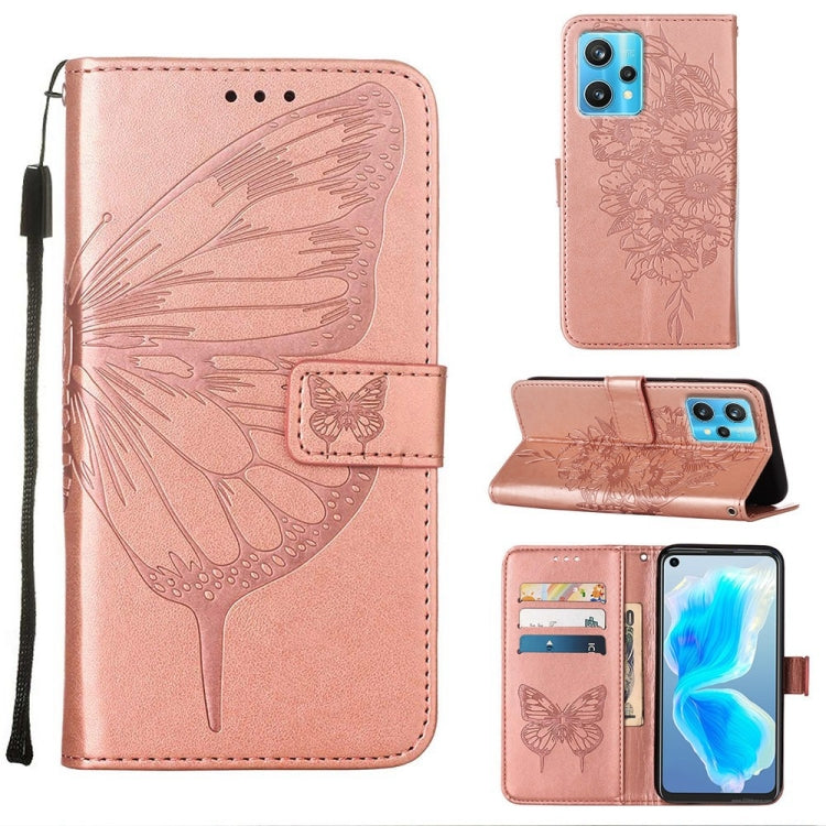 Embossed Butterfly Leather Phone Case, For OPPO Reno5 Pro+ 5G/Find X3 Neo, For OPPO Reno7 5G Global/Find X5 Lite, For OPPO Realme 9 Pro+ 5G