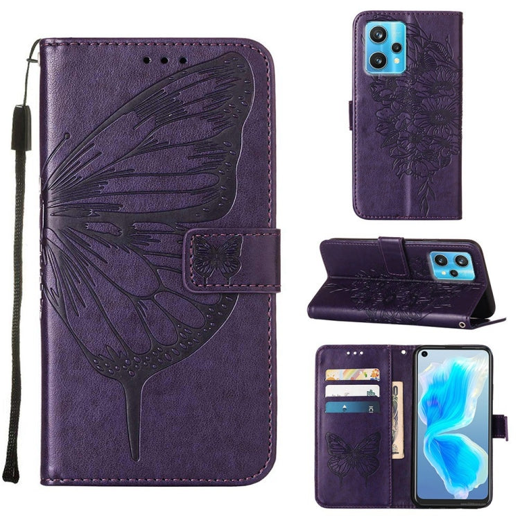 Embossed Butterfly Leather Phone Case, For OPPO Reno5 Pro+ 5G/Find X3 Neo, For OPPO Reno7 5G Global/Find X5 Lite, For OPPO Realme 9 Pro+ 5G