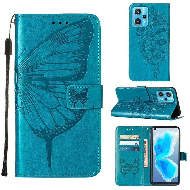 Embossed Butterfly Leather Phone Case, For OPPO Reno5 Pro+ 5G/Find X3 Neo, For OPPO Reno7 5G Global/Find X5 Lite, For OPPO Realme 9 Pro+ 5G