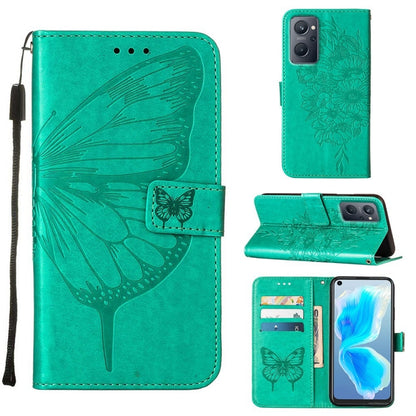 Embossed Butterfly Leather Phone Case, For OPPO Realme 9i, For OPPO Realme GT Neo3, For OPPO Reno5 Pro 5G