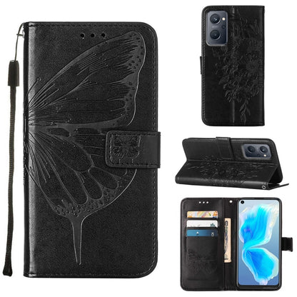 Embossed Butterfly Leather Phone Case, For OPPO Realme 9i, For OPPO Realme GT Neo3, For OPPO Reno5 Pro 5G