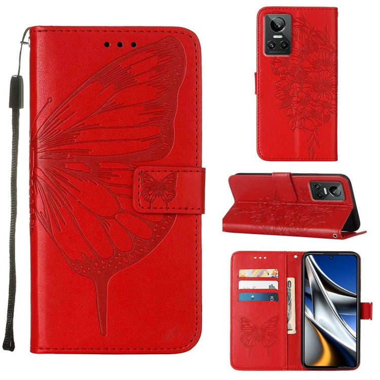 Embossed Butterfly Leather Phone Case, For OPPO Realme 9i, For OPPO Realme GT Neo3, For OPPO Reno5 Pro 5G