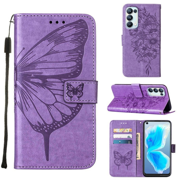 Embossed Butterfly Leather Phone Case, For OPPO Realme 9i, For OPPO Realme GT Neo3, For OPPO Reno5 Pro 5G