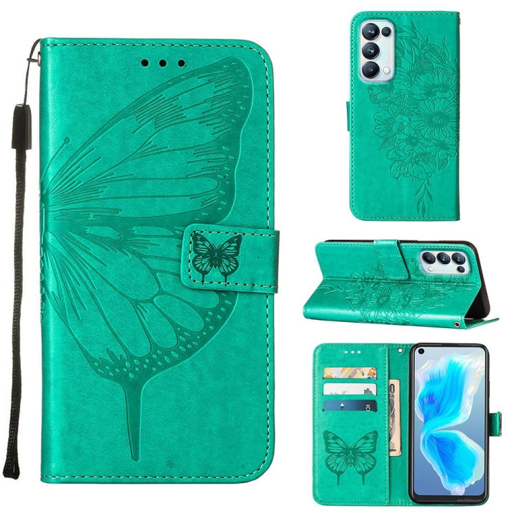 Embossed Butterfly Leather Phone Case, For OPPO Realme 9i, For OPPO Realme GT Neo3, For OPPO Reno5 Pro 5G