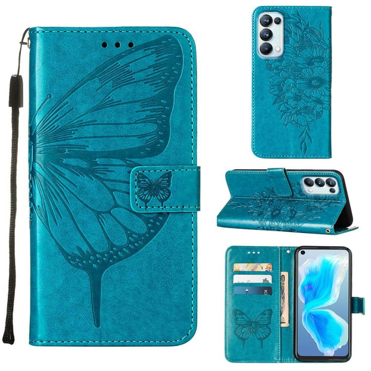 Embossed Butterfly Leather Phone Case, For OPPO Realme 9i, For OPPO Realme GT Neo3, For OPPO Reno5 Pro 5G