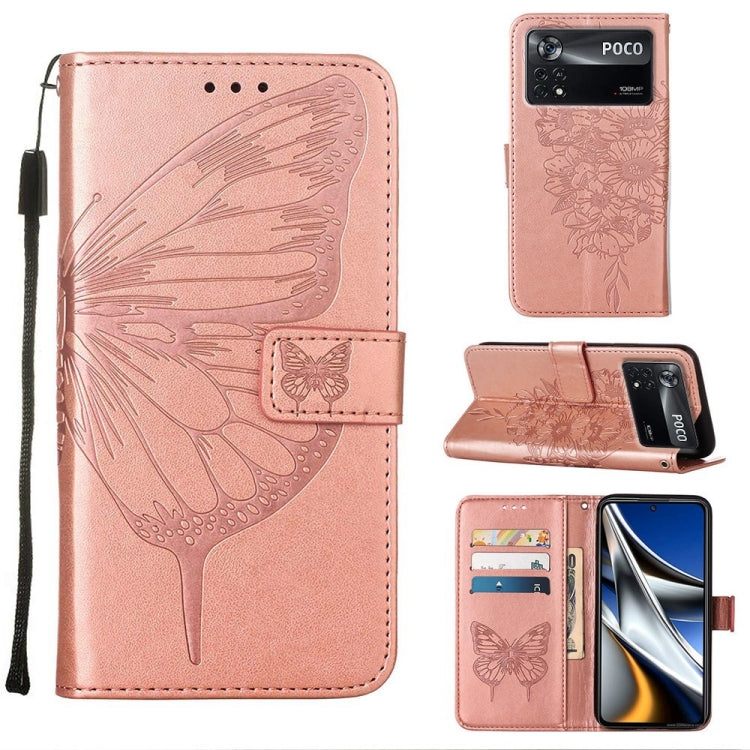 Embossed Butterfly Leather Phone Case, For Xiaomi 12 Pro, For Xiaomi Poco M4 Pro 4G, For Xiaomi Poco X4 Pro 5G