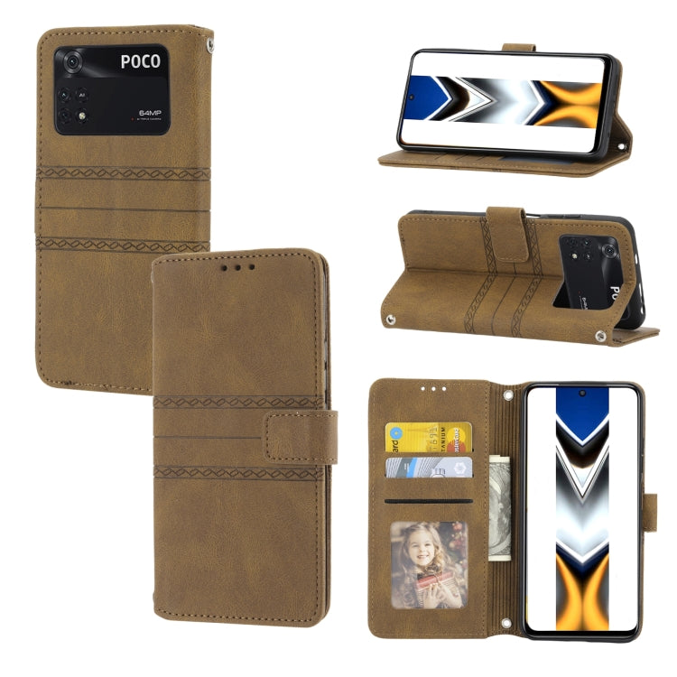 Embossed Striped Magnetic Buckle Horizontal Flip Phone Leather Case, For vivo Y52s, For Motorola Moto G22, For Google Pixel 7, For Xiaomi Poco M4 Pro