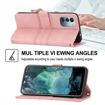 Embossed Striped Magnetic Buckle Horizontal Flip Phone Leather Case, For Nokia G21 / G11, For Google Pixel 7 Pro, For Kyocera Android One S9 / Digno Sanga Edition, For OPPO Realme C31 4G Global