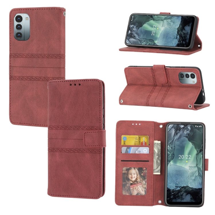 Embossed Striped Magnetic Buckle Horizontal Flip Phone Leather Case, For Nokia G21 / G11, For Google Pixel 7 Pro, For Kyocera Android One S9 / Digno Sanga Edition, For OPPO Realme C31 4G Global