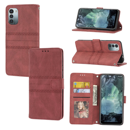 Embossed Striped Magnetic Buckle Horizontal Flip Phone Leather Case, For Nokia G21 / G11, For Google Pixel 7 Pro, For Kyocera Android One S9 / Digno Sanga Edition, For OPPO Realme C31 4G Global