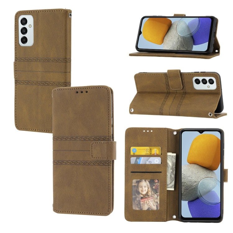 Embossed Striped Magnetic Buckle Horizontal Flip Phone Leather Case, For Samsung Galaxy M23 / F23 5G Japanese Version, For Sony Xperia 10 IV, For Sony Xperia 1 IV, For Xiaomi Redmi 10A