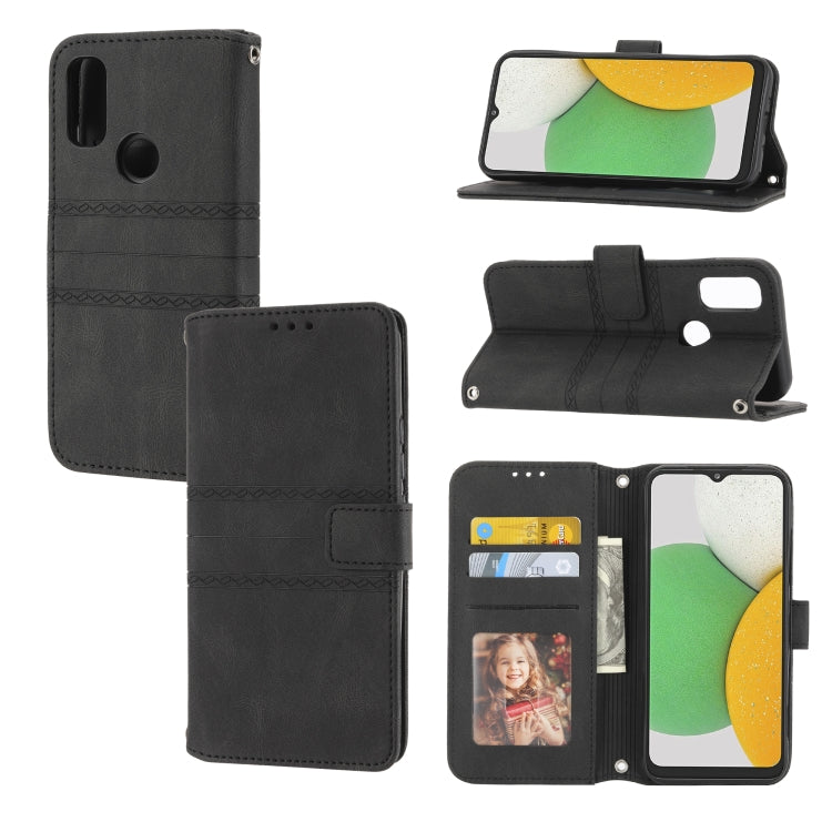 Embossed Striped Magnetic Buckle Horizontal Flip Phone Leather Case, For Nokia G21 / G11, For Google Pixel 7 Pro, For Kyocera Android One S9 / Digno Sanga Edition, For OPPO Realme C31 4G Global