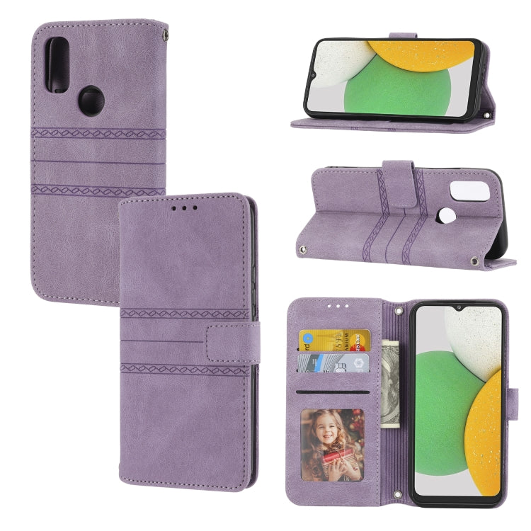 Embossed Striped Magnetic Buckle Horizontal Flip Phone Leather Case, For Nokia G21 / G11, For Google Pixel 7 Pro, For Kyocera Android One S9 / Digno Sanga Edition, For OPPO Realme C31 4G Global