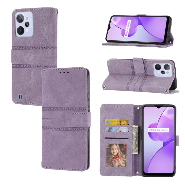 Embossed Striped Magnetic Buckle Horizontal Flip Phone Leather Case, For Nokia G21 / G11, For Google Pixel 7 Pro, For Kyocera Android One S9 / Digno Sanga Edition, For OPPO Realme C31 4G Global