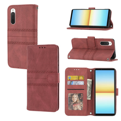 Embossed Striped Magnetic Buckle Horizontal Flip Phone Leather Case, For Samsung Galaxy M23 / F23 5G Japanese Version, For Sony Xperia 10 IV, For Sony Xperia 1 IV, For Xiaomi Redmi 10A