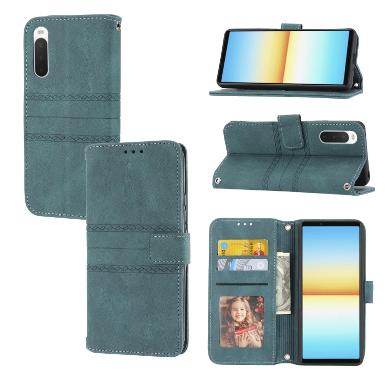 Embossed Striped Magnetic Buckle Horizontal Flip Phone Leather Case, For Samsung Galaxy M23 / F23 5G Japanese Version, For Sony Xperia 10 IV, For Sony Xperia 1 IV, For Xiaomi Redmi 10A