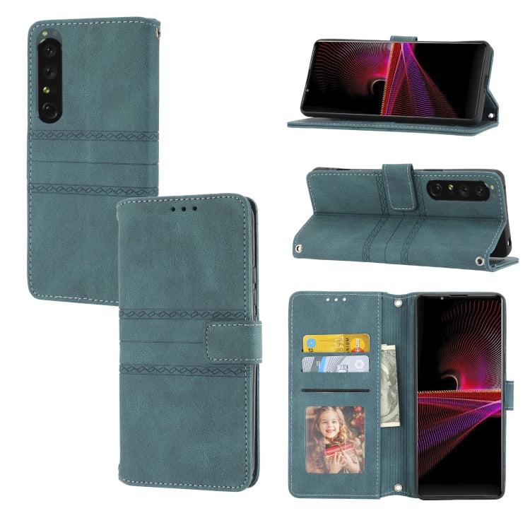 Embossed Striped Magnetic Buckle Horizontal Flip Phone Leather Case, For Samsung Galaxy M23 / F23 5G Japanese Version, For Sony Xperia 10 IV, For Sony Xperia 1 IV, For Xiaomi Redmi 10A