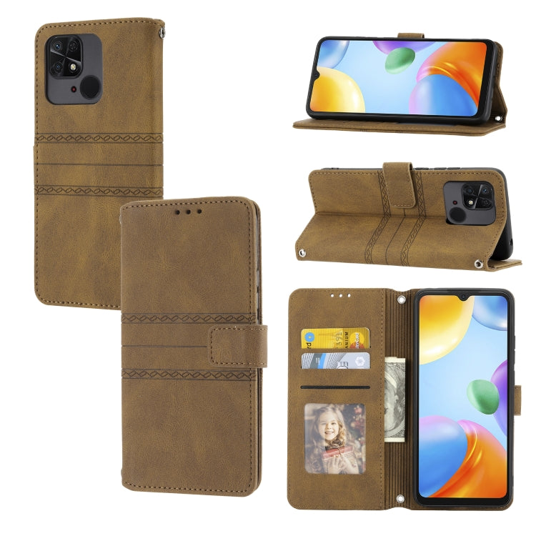 Embossed Striped Magnetic Buckle Horizontal Flip Phone Leather Case, For Xiaomi Redmi 10C 4G Global, For Motorola Moto G Stylus 5G 2022, For Xiaomi Redmi Note 11E, For Xiaomi Redmi 10 5G