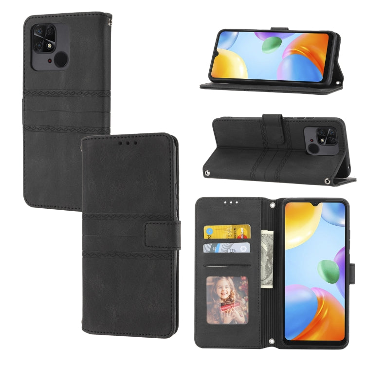 Embossed Striped Magnetic Buckle Horizontal Flip Phone Leather Case, For Xiaomi Redmi 10C 4G Global, For Motorola Moto G Stylus 5G 2022, For Xiaomi Redmi Note 11E, For Xiaomi Redmi 10 5G