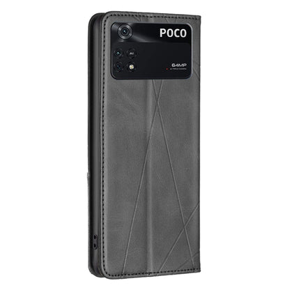 Rhombus Texture Magnetic Leather Phone Case, For Xiaomi Poco M4 Pro, For Xiaomi Poco M4 Pro 5G