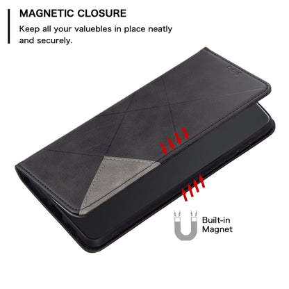 Rhombus Texture Magnetic Leather Phone Case, For Xiaomi Poco M4 Pro, For Xiaomi Poco M4 Pro 5G