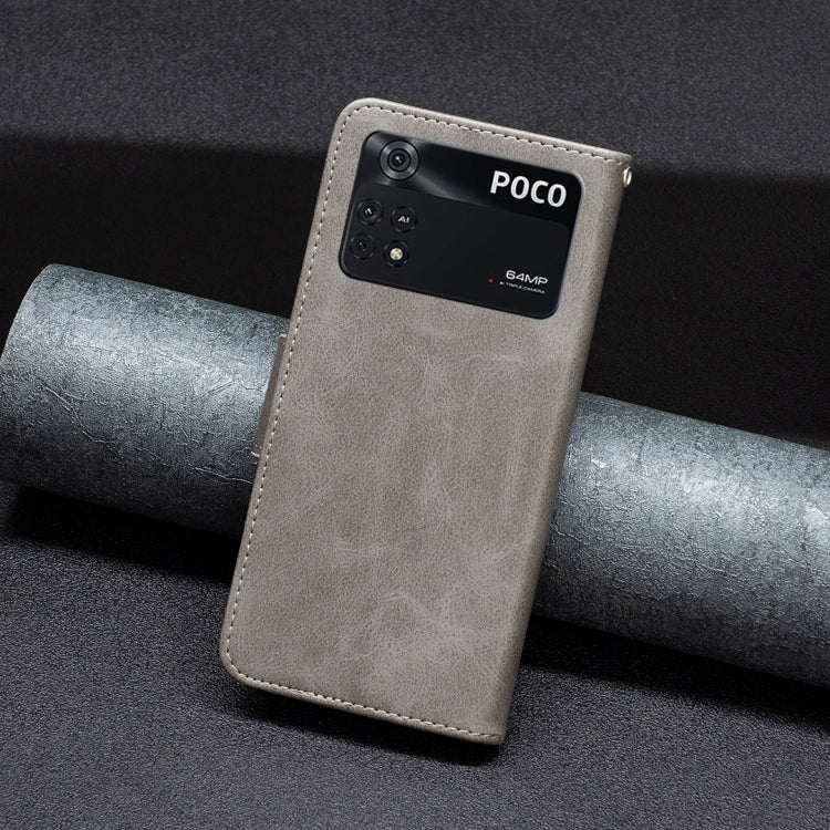 Lambskin Texture Pure Color Flip Leather Phone Case, For Xiaomi Poco M4 Pro, For Xiaomi Poco M4 Pro 5G