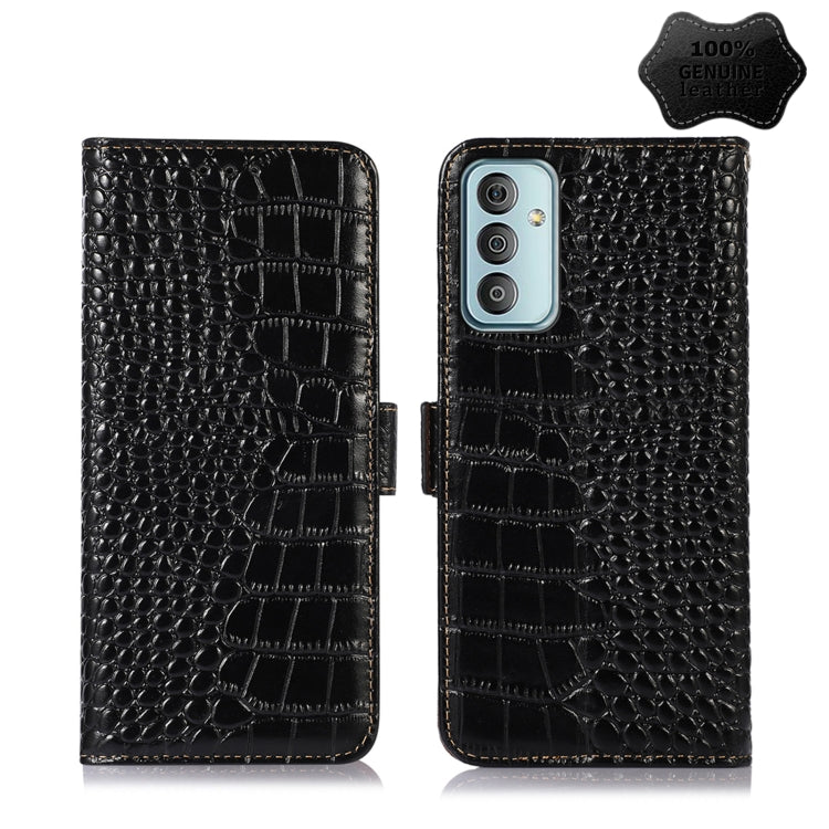 Crocodile Top Layer Cowhide Leather Phone Case, For Nokia X100, For OPPO Reno7 4G Global/F21 Pro 4G, For Xiaomi Redmi 10A / 9C, For Samsung Galaxy F23 5G / M23, For Samsung Galaxy M53 5G, For Samsung Galaxy S21 FE 5G