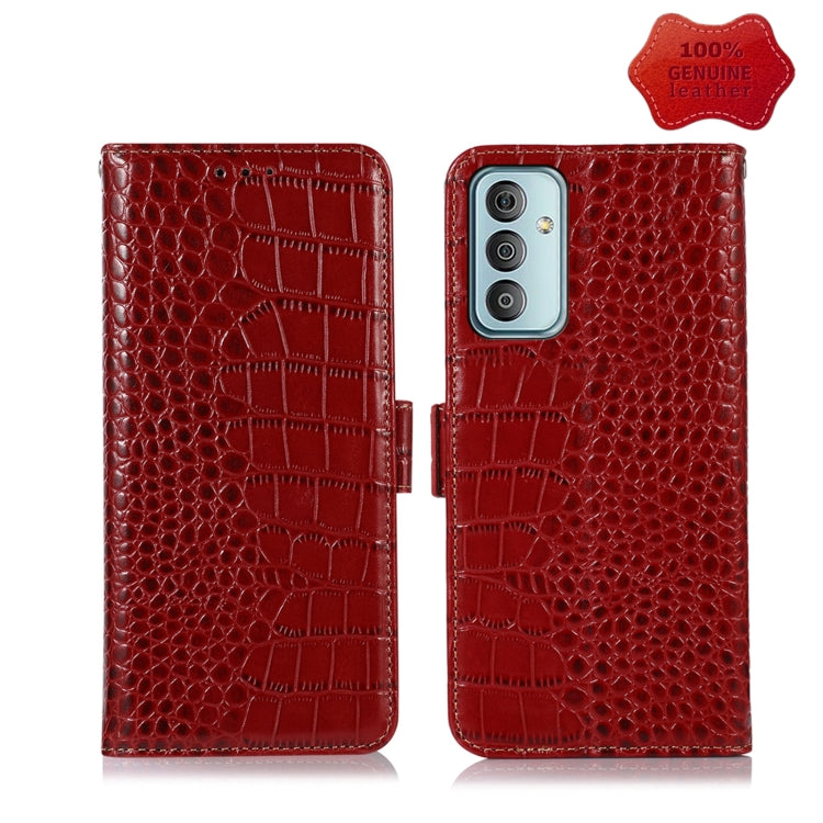 Crocodile Top Layer Cowhide Leather Phone Case, For Nokia X100, For OPPO Reno7 4G Global/F21 Pro 4G, For Xiaomi Redmi 10A / 9C, For Samsung Galaxy F23 5G / M23, For Samsung Galaxy M53 5G, For Samsung Galaxy S21 FE 5G