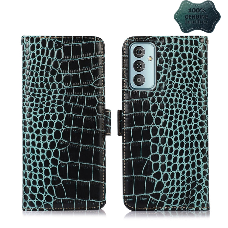 Crocodile Top Layer Cowhide Leather Phone Case, For Nokia X100, For OPPO Reno7 4G Global/F21 Pro 4G, For Xiaomi Redmi 10A / 9C, For Samsung Galaxy F23 5G / M23, For Samsung Galaxy M53 5G, For Samsung Galaxy S21 FE 5G