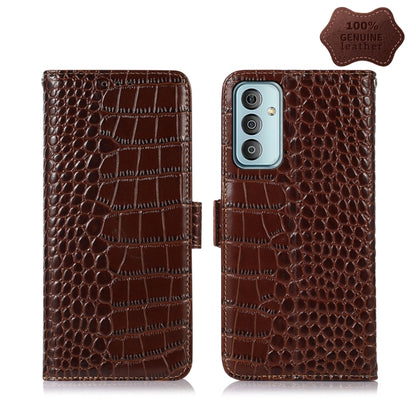 Crocodile Top Layer Cowhide Leather Phone Case, For Nokia X100, For OPPO Reno7 4G Global/F21 Pro 4G, For Xiaomi Redmi 10A / 9C, For Samsung Galaxy F23 5G / M23, For Samsung Galaxy M53 5G, For Samsung Galaxy S21 FE 5G