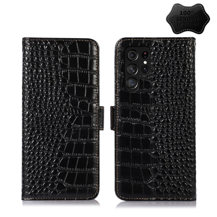 Crocodile Top Layer Cowhide Leather Phone Case, For Xiaomi 12 Pro, For Samsung Galaxy S22+ 5G, For Samsung Galaxy S22 Ultra 5G, For Samsung Galaxy S22 5G