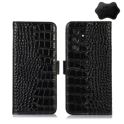 Crocodile Top Layer Cowhide Leather Phone Case, For Xiaomi 12 Pro, For Samsung Galaxy S22+ 5G, For Samsung Galaxy S22 Ultra 5G, For Samsung Galaxy S22 5G
